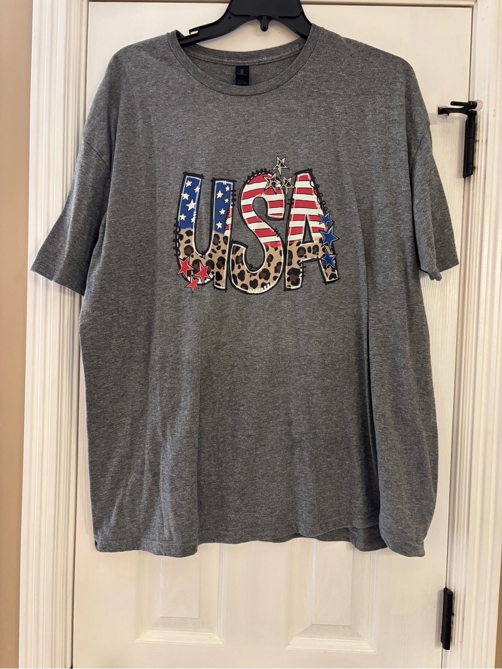 Gildan Gray Short Sleeve Tee with USA Graphic